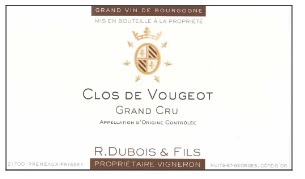 AOP Clos de Vougeot grand cru Domaine Dubois Cuvée 2022