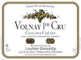 AOP Volnay 1 er cru le Clos des Chênes Domaine Loubet Dewailly 2023